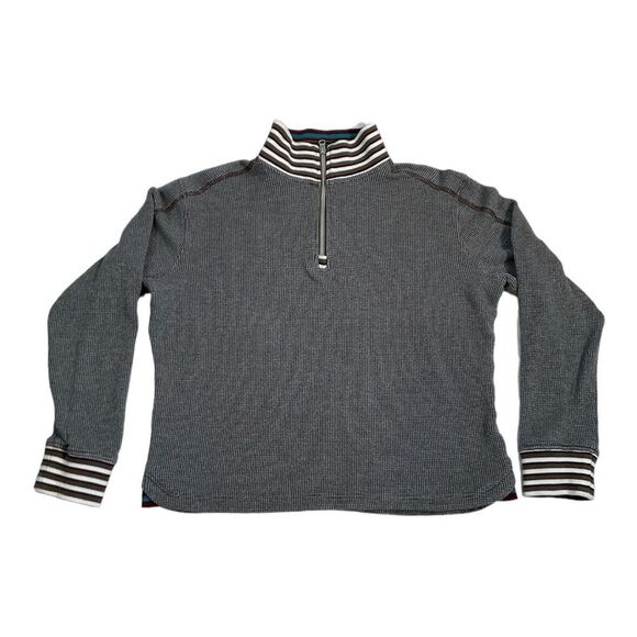 Women’s Robert  Graham Striped Quarter Zip Pullover Sweater Size M - Picture 6 of 12